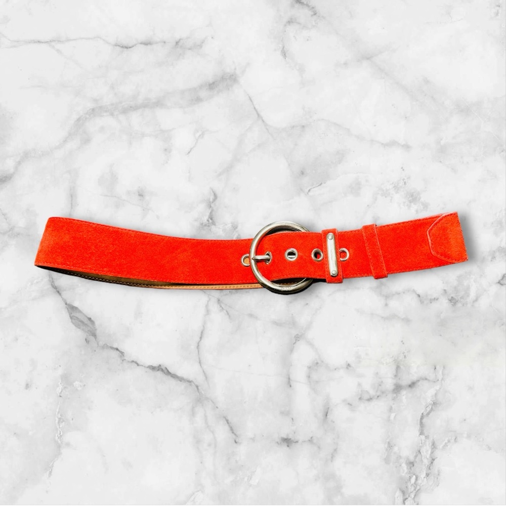 Prada women’s suede belt SZ 85/34 Red/Orange